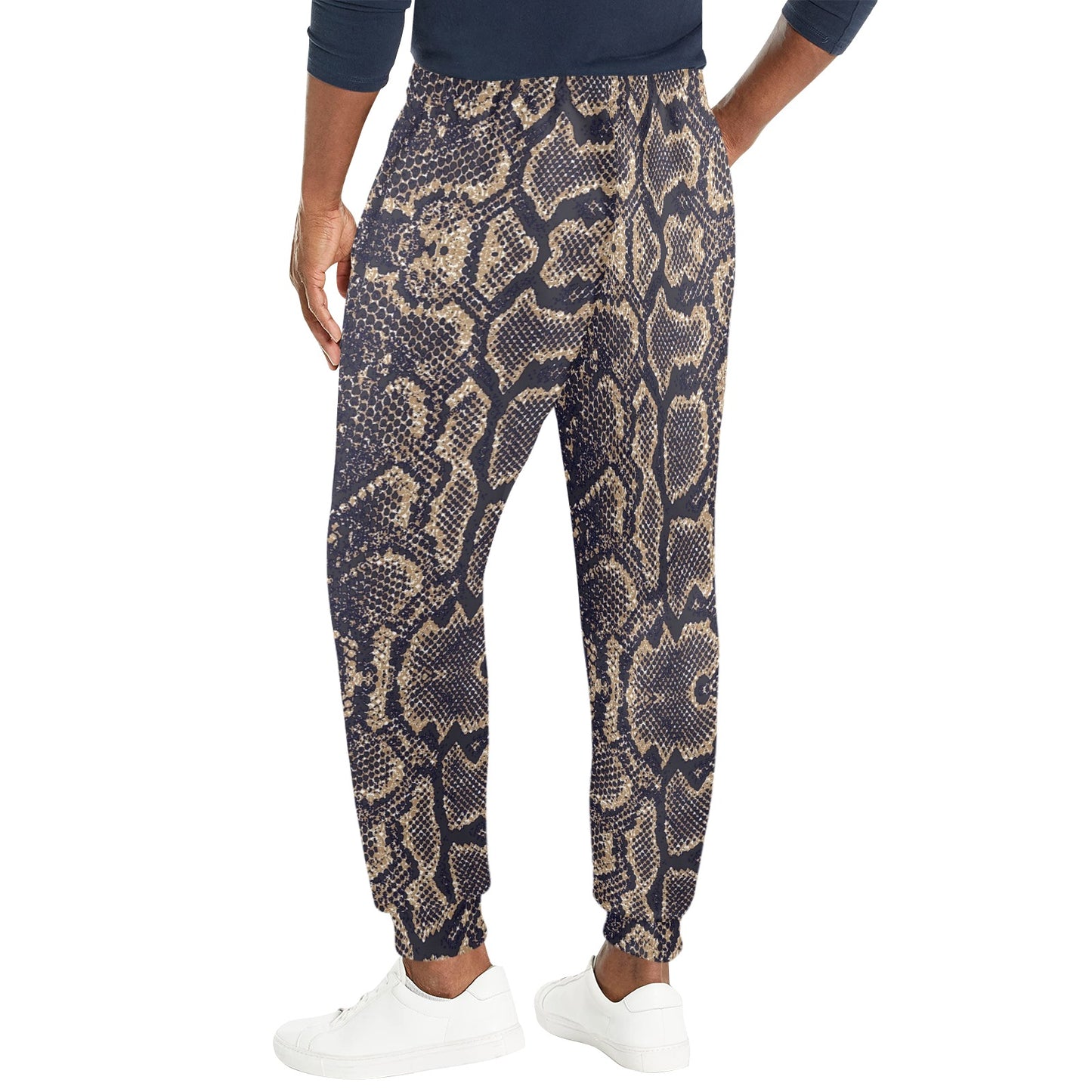 Snake Skin Pattern Print Men's Casual Track Pants