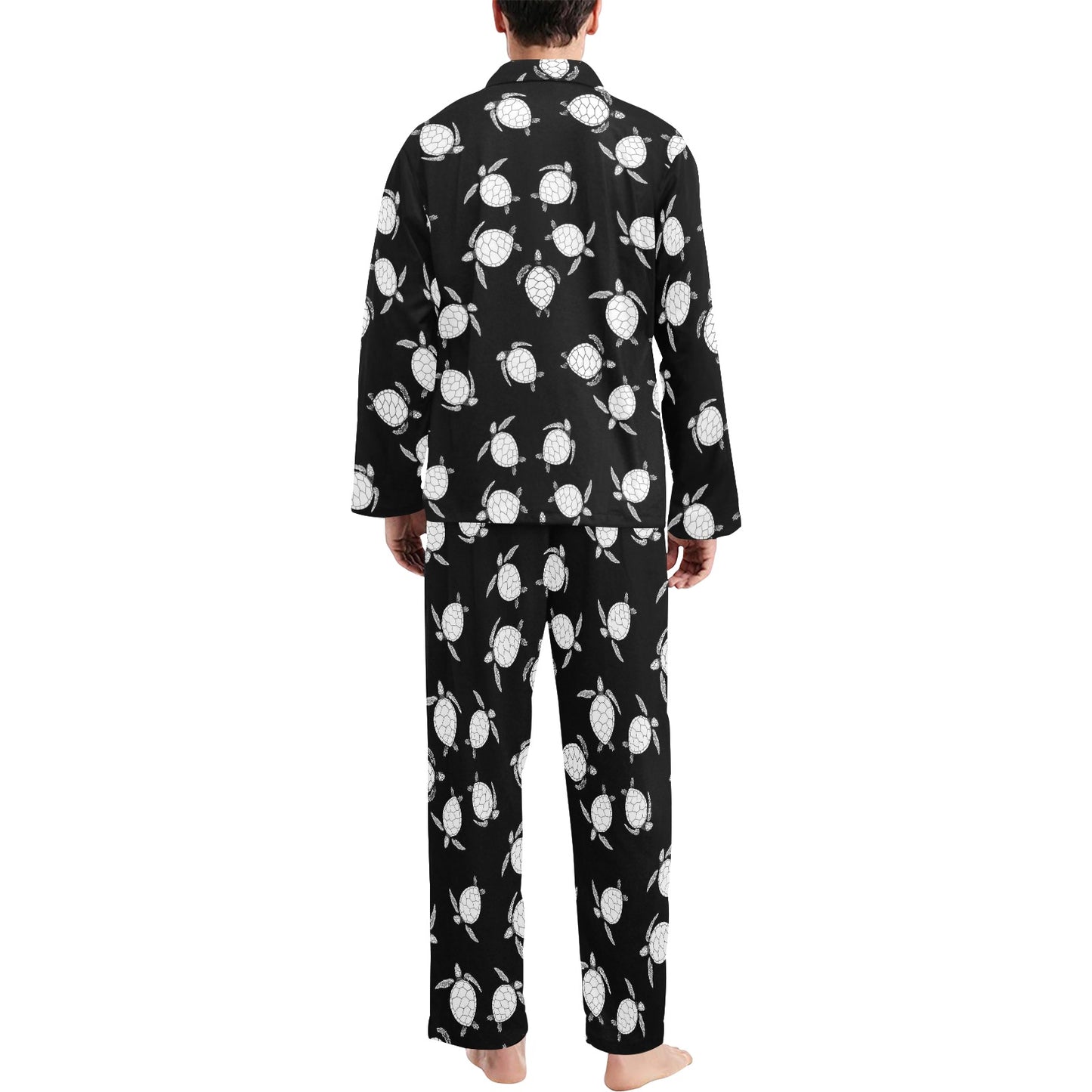 Sea Turtle Print Design LKS303 Men's Long Pajama Set