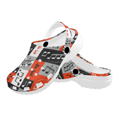 Music Note Design Themed Print Unisex Clogs Shoes