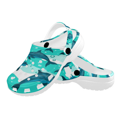 Dolphin Design Print Pattern Unisex Clogs Shoes