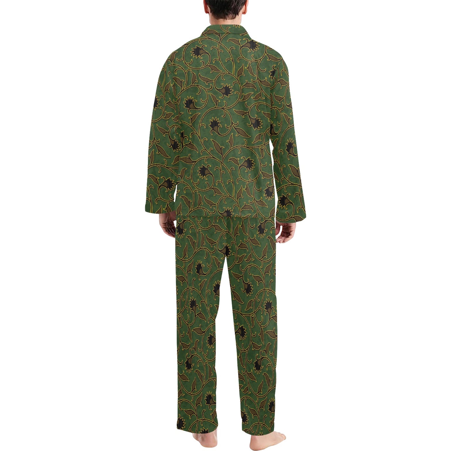 Brocade Pattern Print Design 02 Men's Long Pajama Set
