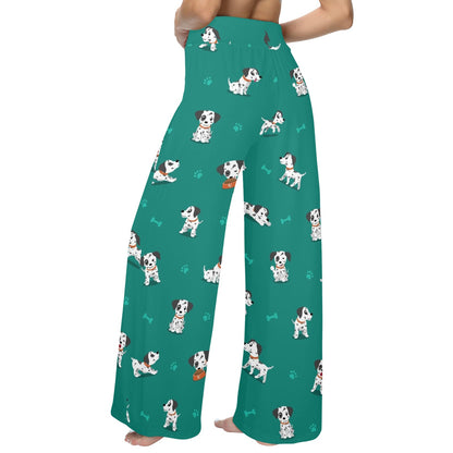 Dalmatians Design Print Pattern JJ051 Women's Wide Leg Lounge Pants