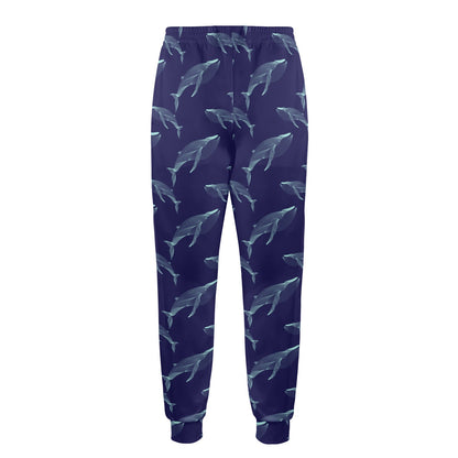Blue Whale Print Design LKS402 Men's Casual Track Pants