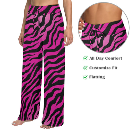 Pink Zebra Women's Wide Leg Lounge Pants