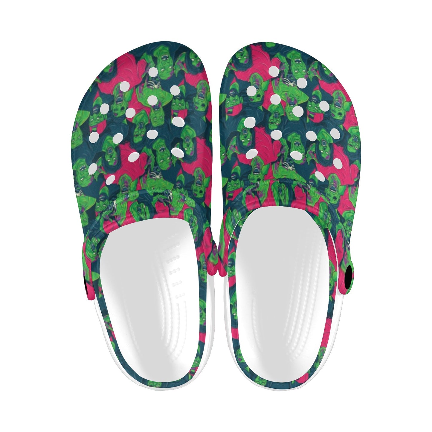 Zombie Themed Design Pattern Print Unisex Clogs Shoes