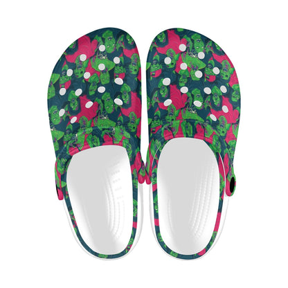 Zombie Themed Design Pattern Print Unisex Clogs Shoes