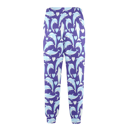 Dolphin Smile Print Pattern Men's Casual Track Pants