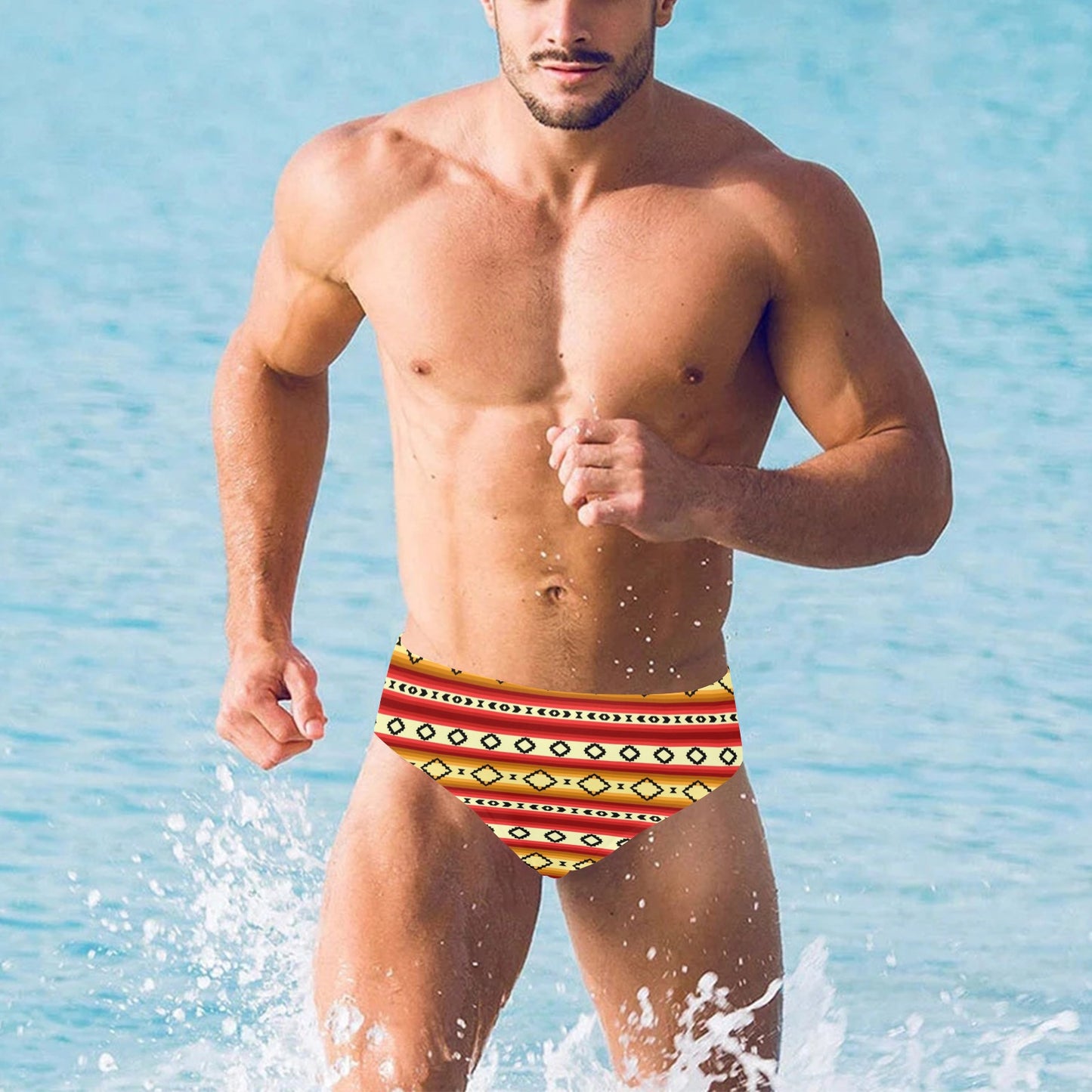 Serape Themed Men's Swimming Briefs