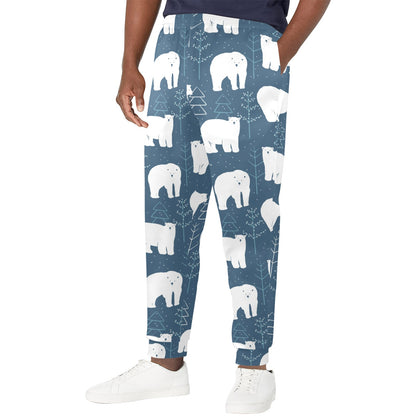 Polar Bear Pattern Print Design A01 Men's Casual Track Pants