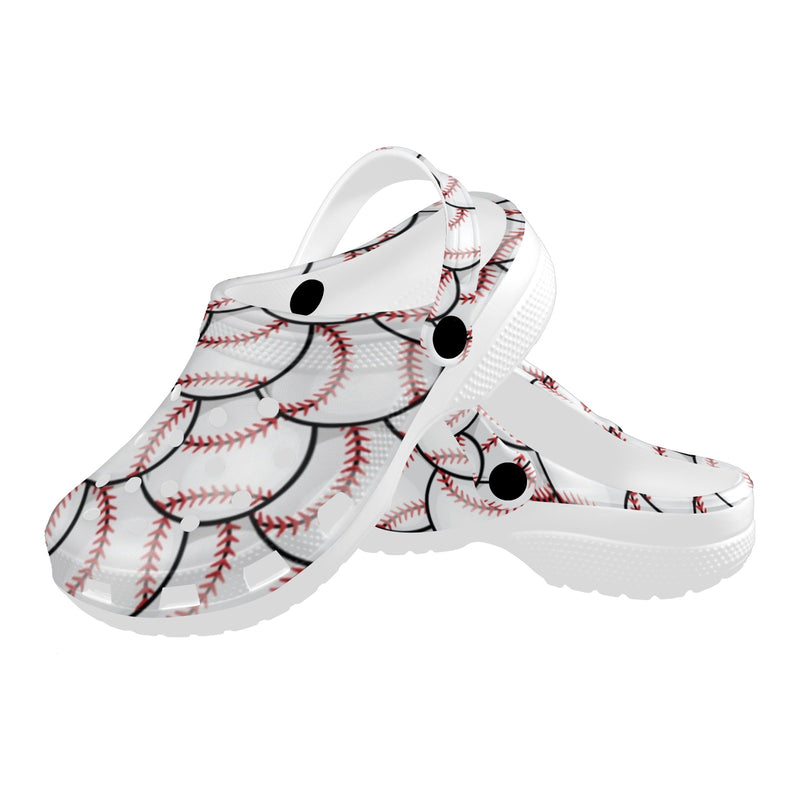 Baseball Pattern Unisex Clogs Shoes