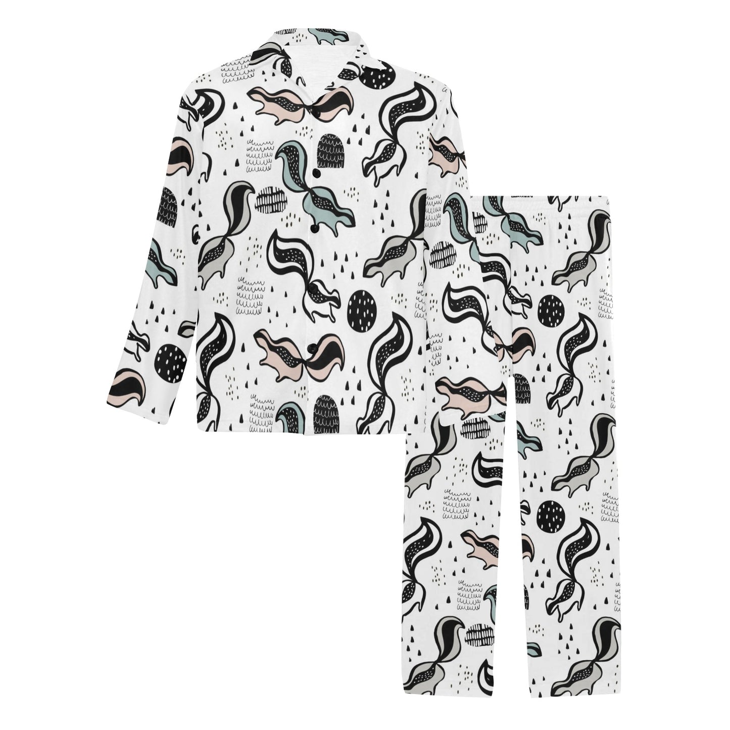 Skunk Print Design LKS303 Men's Long Pajama Set