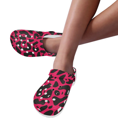 Cheetah Pink Print Pattern Unisex Clogs Shoes