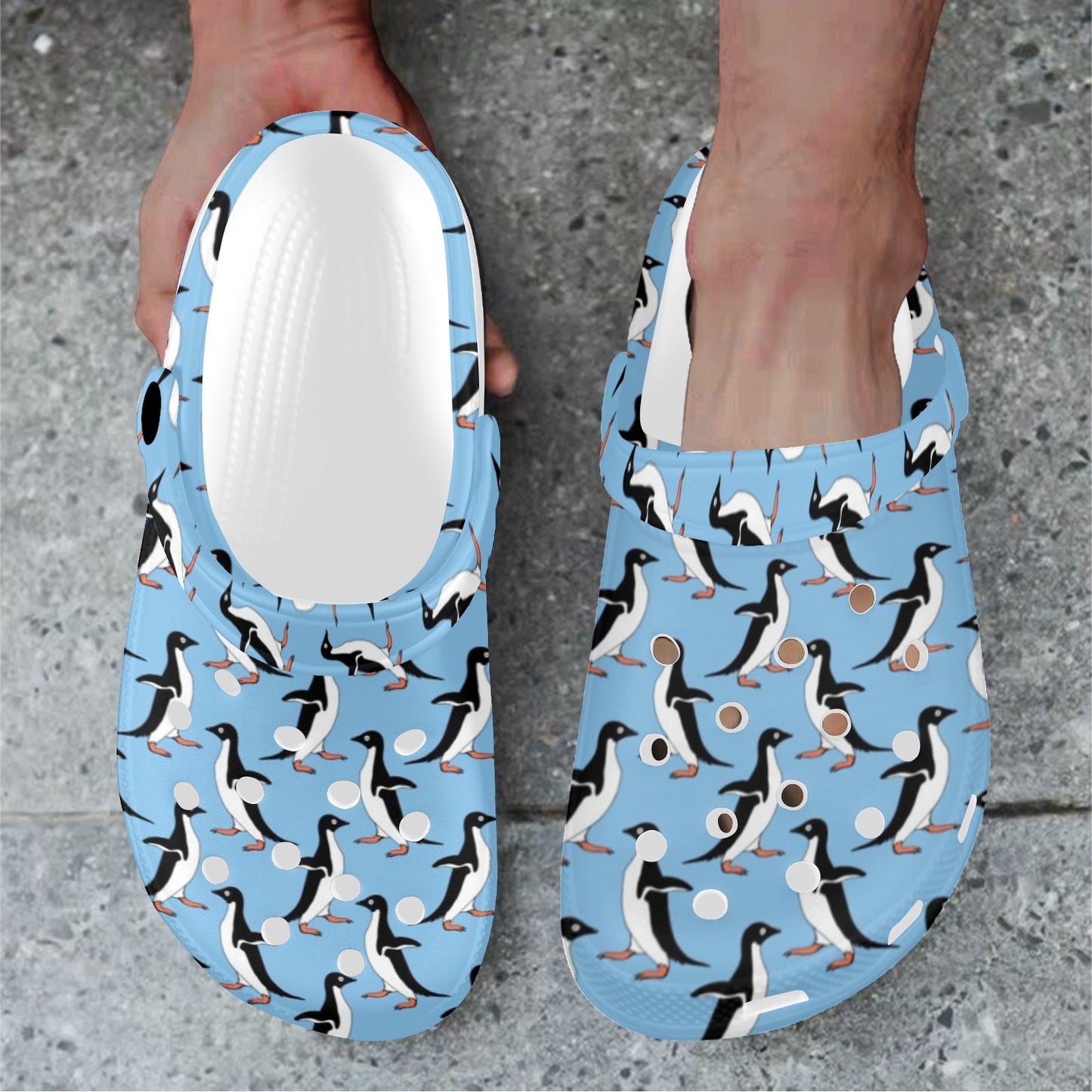 Penguin Dance Pattern Unisex Clogs Shoes