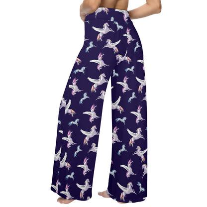 Pegasus Pattern Print Design 02 Women's Wide Leg Lounge Pants