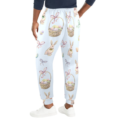 Rabbit Easter Eggs Pattern Print Design 03 Men's Casual Track Pants