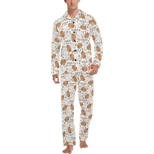 Vizslas Print Design LKS301 Men's Long Pajama Set