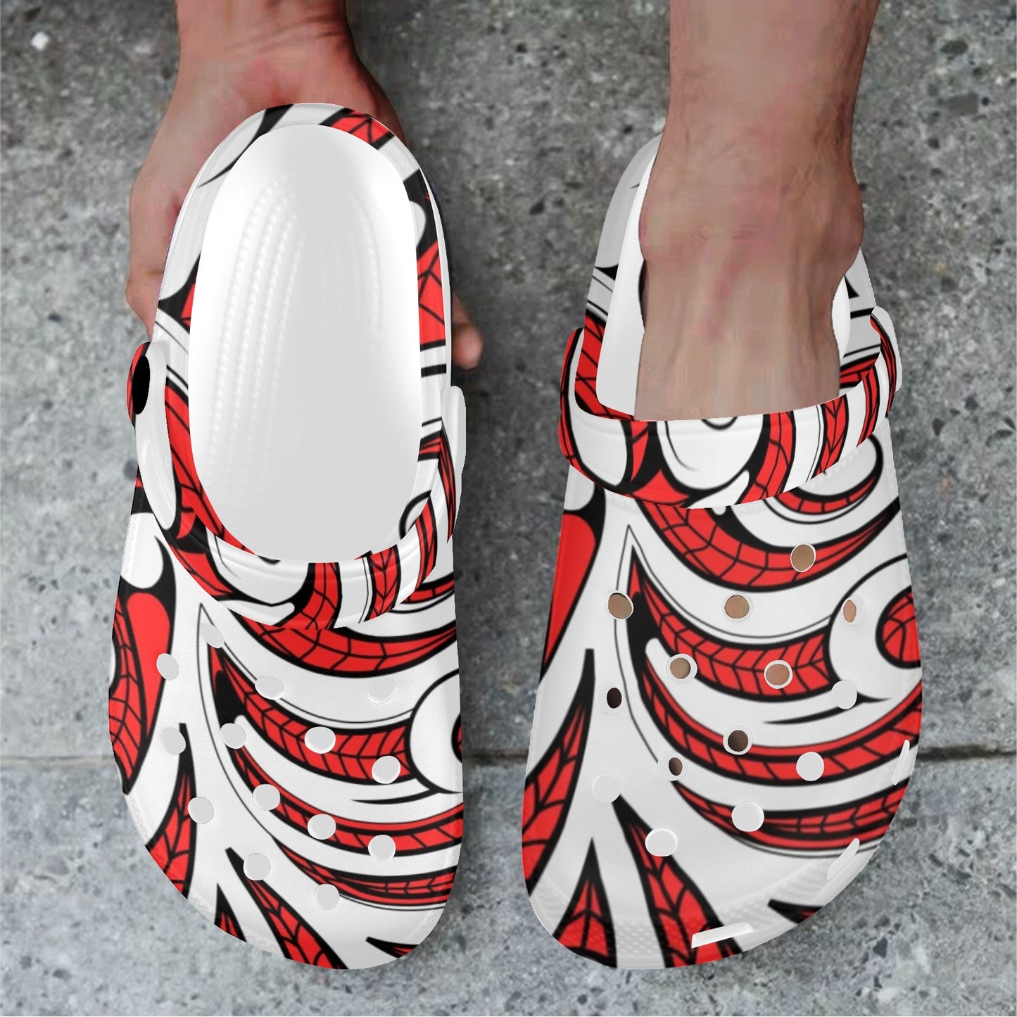 Maori Polynesian Themed Design Print Unisex Clogs Shoes