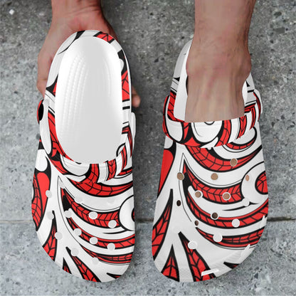 Maori Polynesian Themed Design Print Unisex Clogs Shoes