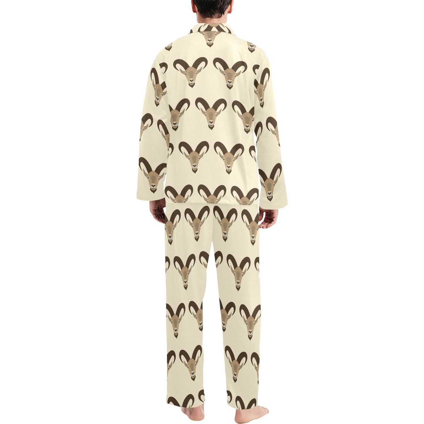 Goat Pattern Print Design 01 Men's Long Pajama Set