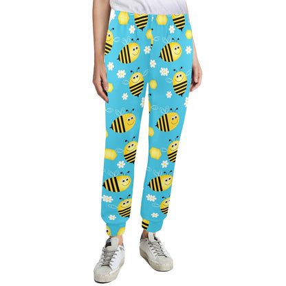 Bee Pattern Print Design BEE06 Women's Casual Track Pants