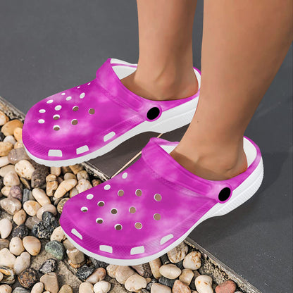 Tie Dye Pink Design Print Unisex Clogs Shoes