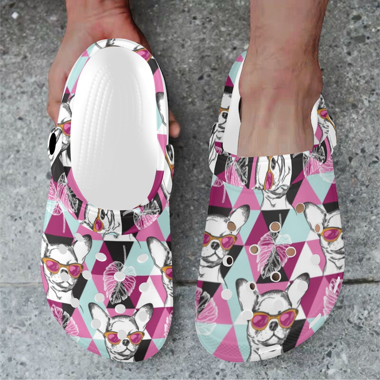 Chihuahua Cute Triangle Pattern Unisex Clogs Shoes
