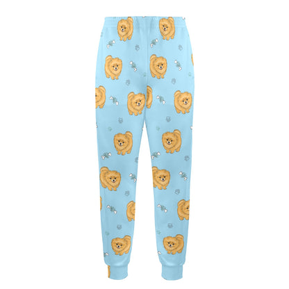 Pomeranians Pattern Print Design A03 Men's Casual Track Pants