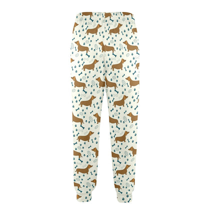 Dachshund Pattern Print Design 01 Men's Casual Track Pants