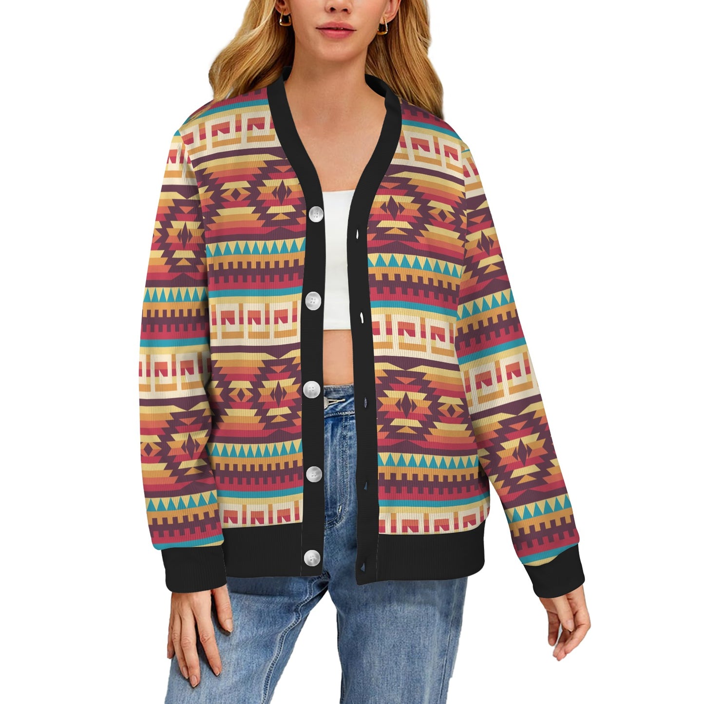 Tribal Aztec Vintage Women's Cardigan