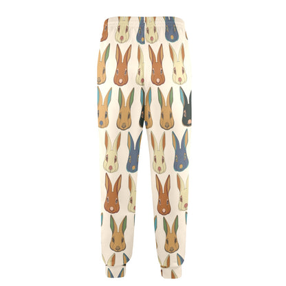 Rabbit Pattern Print Design RB04 Men's Casual Track Pants