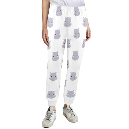 Hippo Design Print Pattern JJ0350 Women's Casual Track Pants