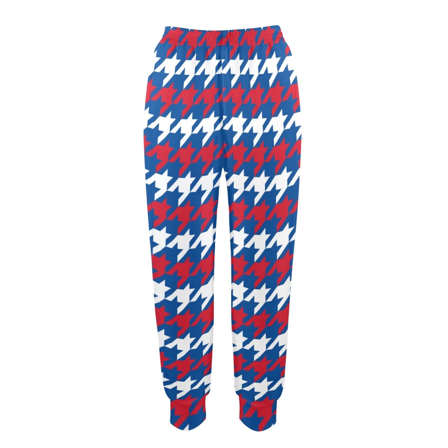 Patriotic Houndstooth Pattern Print Design A02 Women's Casual Track Pants