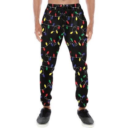 Christmas Light Pattern Print Design 04 Men's Sweatpants