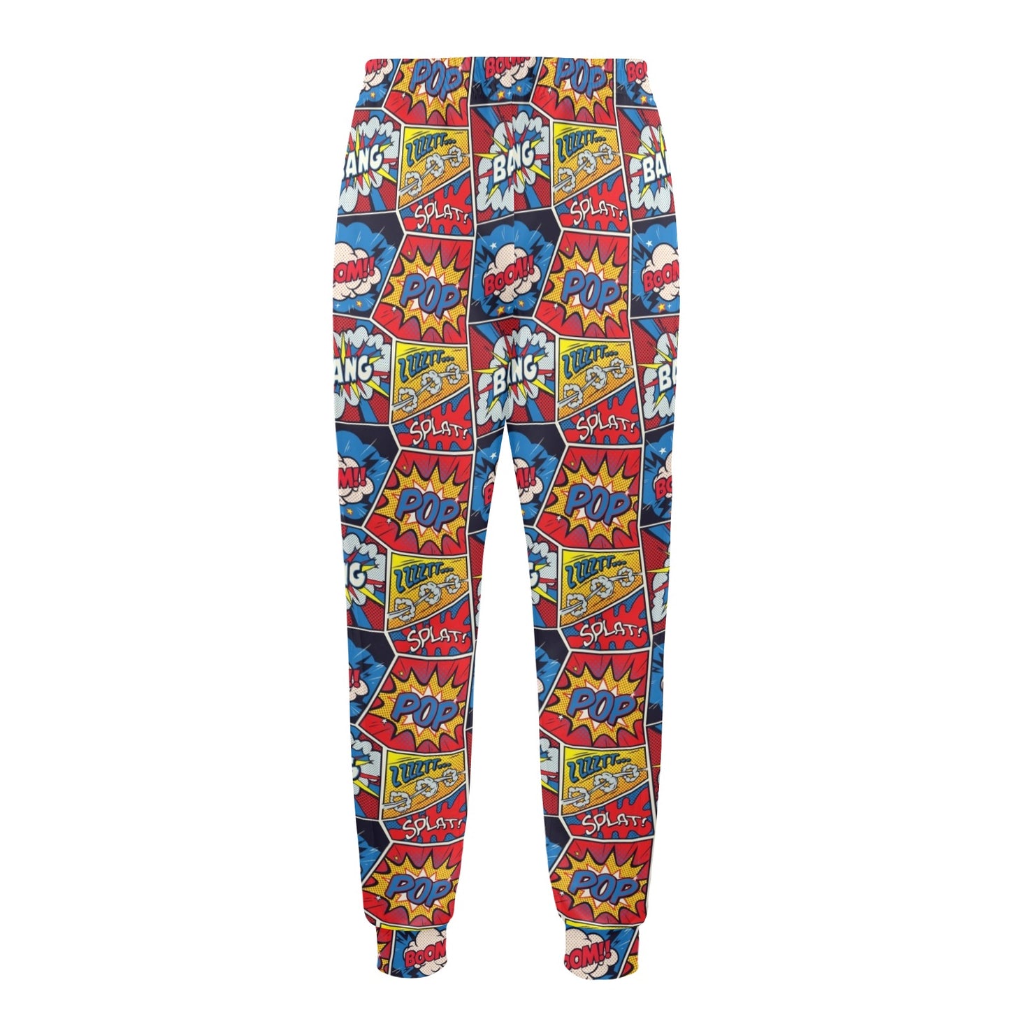 Comic Book Pattern Print Design 03 Men's Casual Track Pants