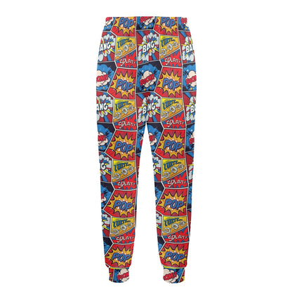 Comic Book Pattern Print Design 03 Men's Casual Track Pants