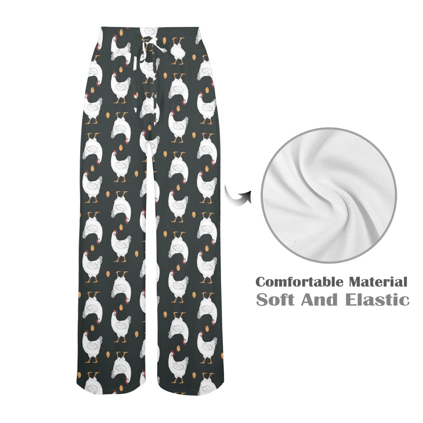 Chicken Pattern Print Design 06 Women's Wide Leg Lounge Pants