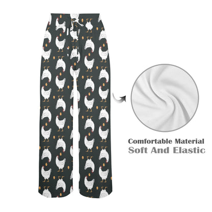 Chicken Pattern Print Design 06 Women's Wide Leg Lounge Pants