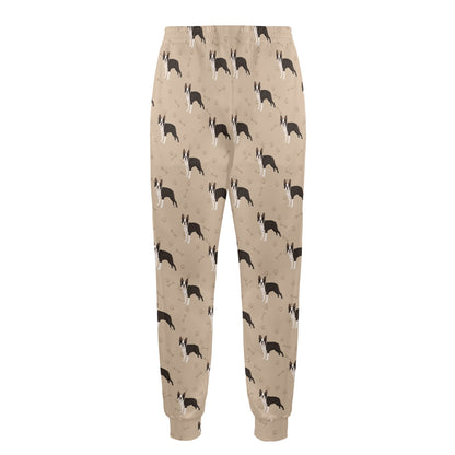 Boston Terrier Pattern Print Design 02 Men's Casual Track Pants