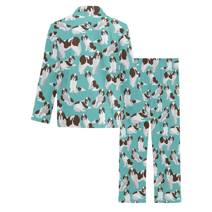St Bernards Print Design LKS302 Men's Long Pajama Set