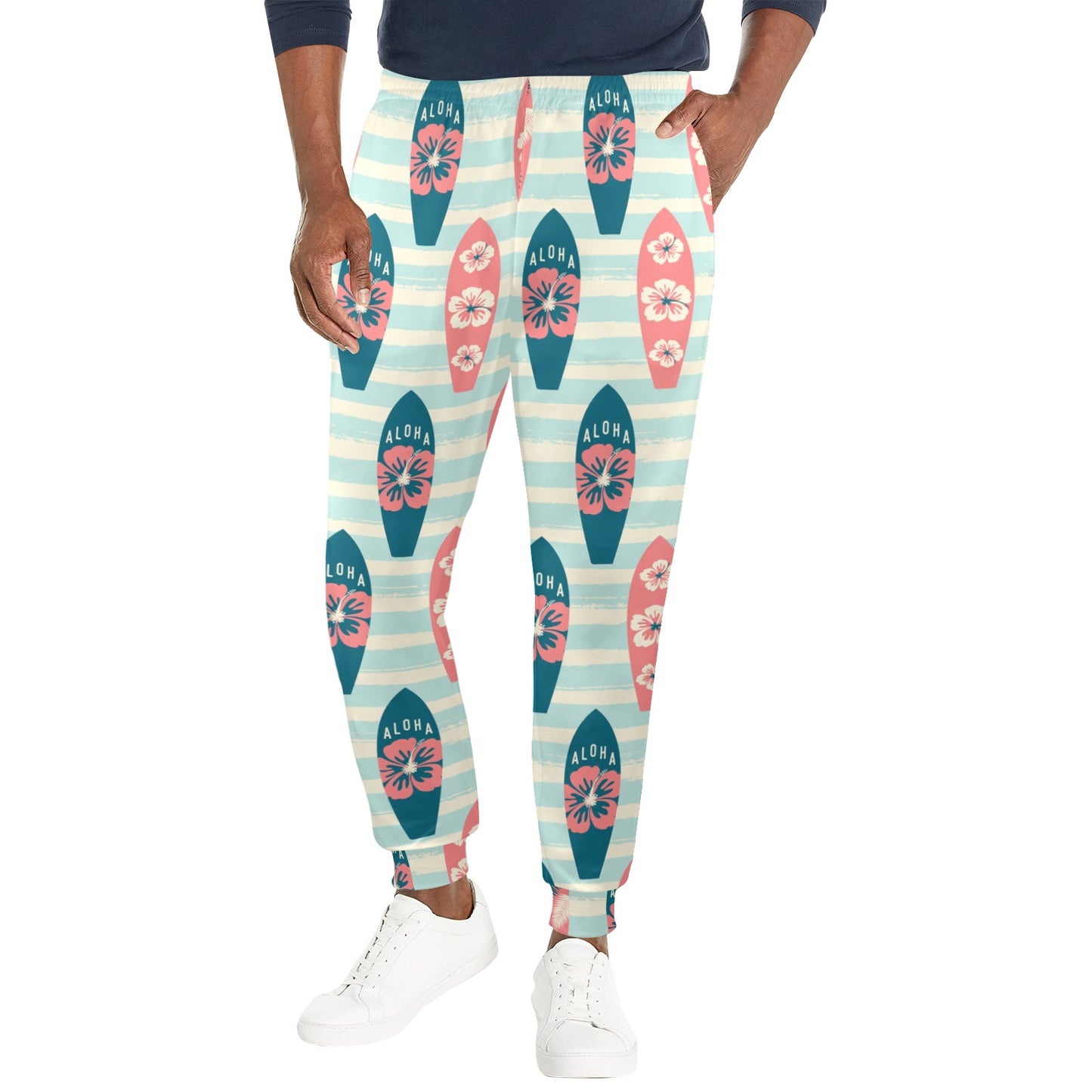 Aloha Hawaii Surfboard Pattern Print Design 02 Men's Casual Track Pants