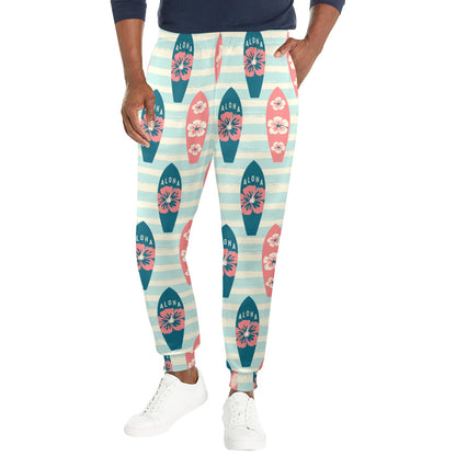 Aloha Hawaii Surfboard Pattern Print Design 02 Men's Casual Track Pants