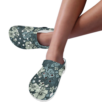 Flower Hawaiian Hibiscus Style Print Pattern Unisex Clogs Shoes