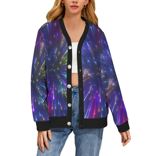Celestial Rainbow Speed Light Women's Cardigan