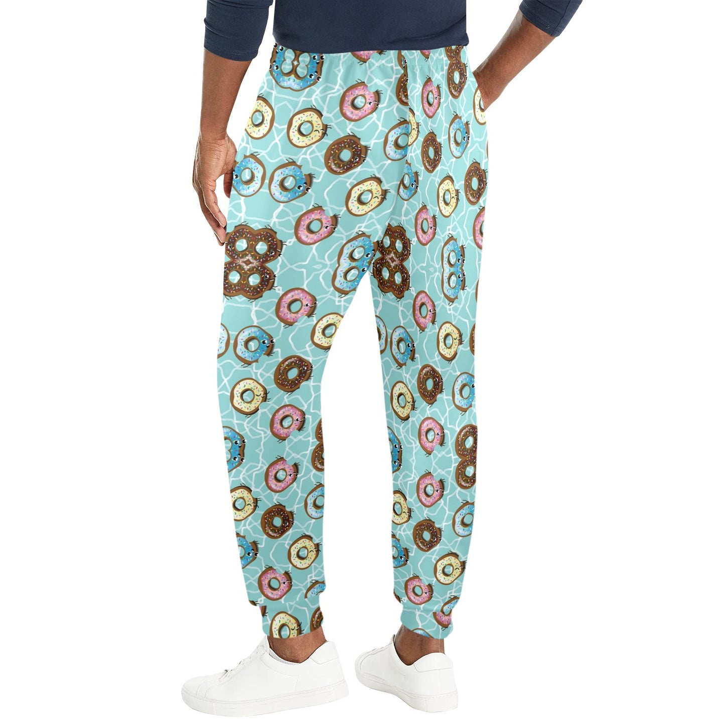 Emoji Donut Print Pattern Men's Casual Track Pants