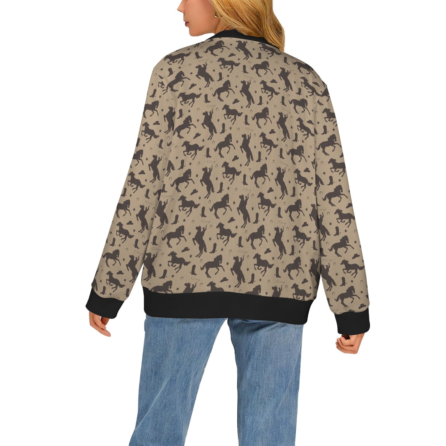 Cowboy Pattern Print Design 05 Women's Cardigan