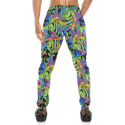 Psychedelic Trippy Mushroom Themed Men's Sweatpants