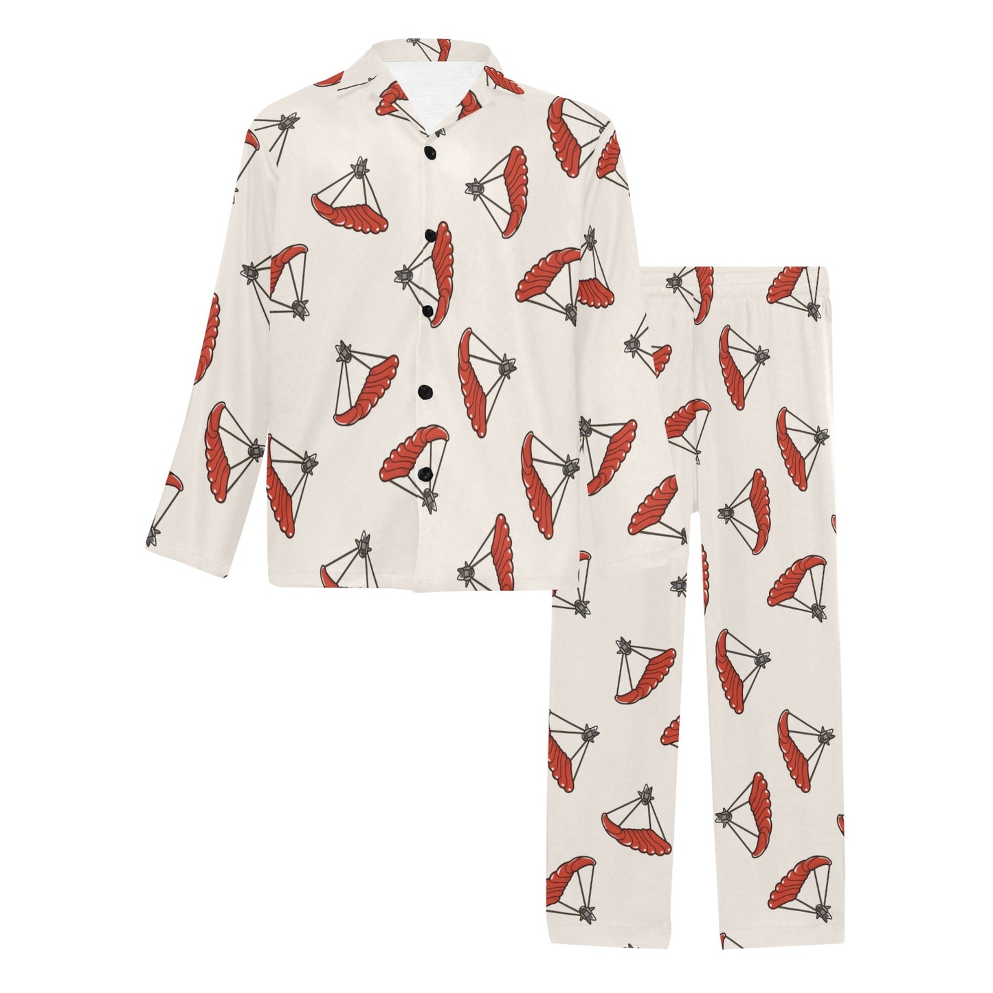 Skydiver Print Design LKS302 Men's Long Pajama Set