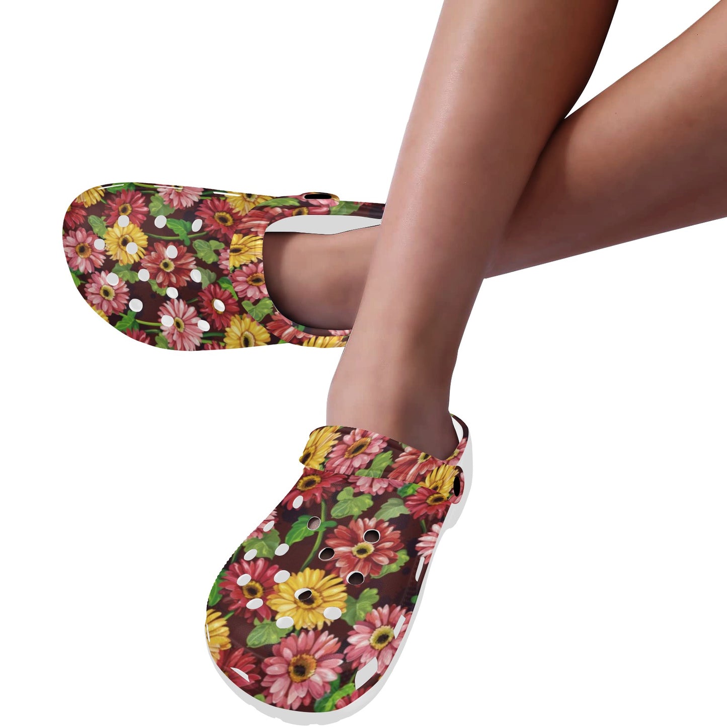 Daisy Gerbera Print Pattern Unisex Clogs Shoes