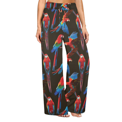 Macaw Pattern Print Design 04 Women's Wide Leg Lounge Pants