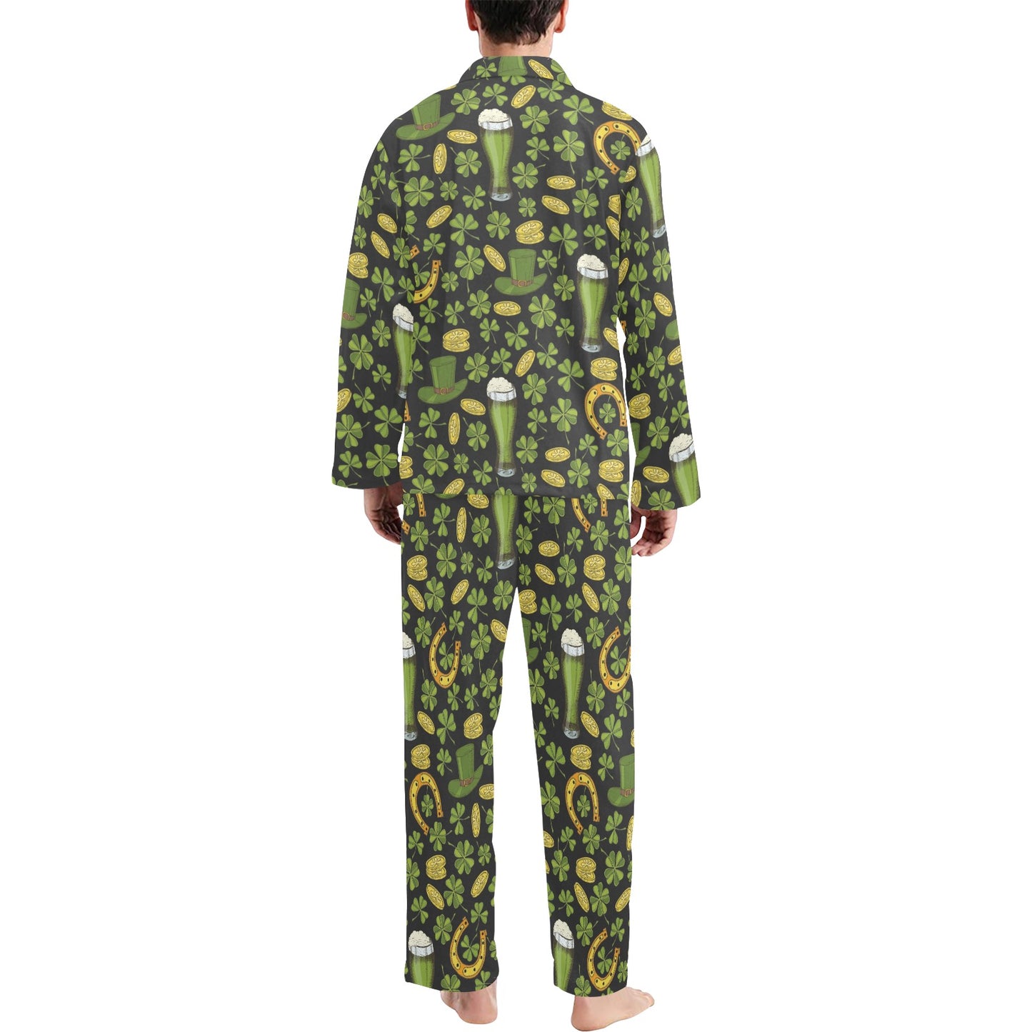 St Patricks Day Print Design LKS307 Men's Long Pajama Set